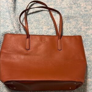 Guess  Tan Leather Tote Bag